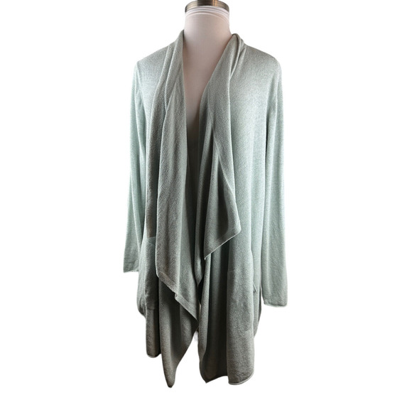 Barefoot Dreams CozyChic Ultra Lite Hi Lo Cardi Seafoam Green Plus Size 2X - Picture 4 of 12